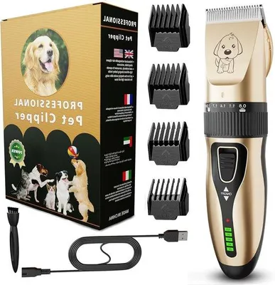 Obrázek produktu pro Bezdrátová stříhací strojka pro domácí mazlíčky, bez hluku, pro psy, kočky, hustou srst