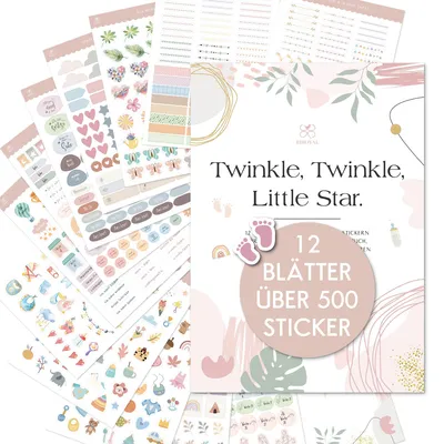 Babysticker-Set, 500+ Sticker, 12 Blatt, für Album & Tagebuch