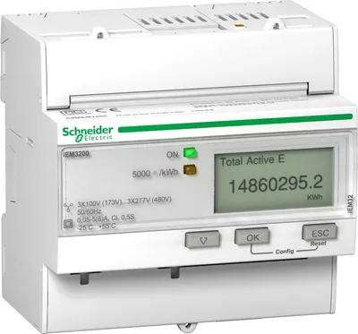Zdjęcie produktu dla Schneider Electric iEM3200, IP20, 50/60 Hz, 90 mm, 69 mm, 95 mm, 105 mm