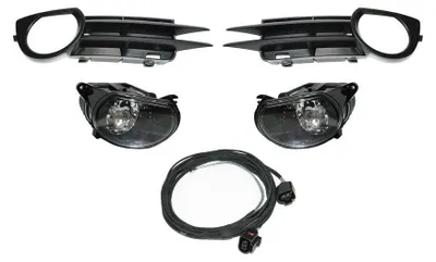 Image de Phares antibrouillard d'origine Kufatec + grille + faisceau de câbles SET pour Audi A3 8P 2009-