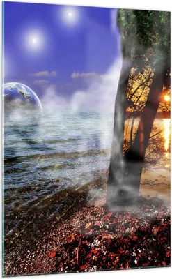 Produktbild von Bilder auf glas - Einteilig - Abstraktion Umwelt Erde - 70x100cm - Glasbilder - Wandbilder - Bilder - zum Aufhängen bereit - Wanddekoration aus Glas - Glas Bilder - Wandbild auf Glas - GPA70x100-0308