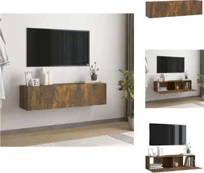 Zdjęcie produktu dla vidaXL Szafka wisząca pod TV dąb wędzony 120x30x30 cm materiał drewnopochodny - Meble TV