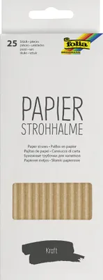 Produktbild von folia Papier-Trinkhalm "KRAFT" Länge: 200 mm 25 Stück