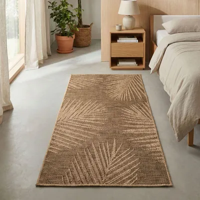 Immagine prodotto di Carpetsale24 Tappeto Interno Esterno Impermeabile Look Naturale Juta Ideale per Soggiorno Cucina Terrazza e Balcone, Dimensioni: 80x150 cm