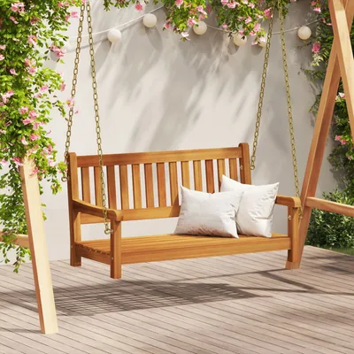 Produktbild von Möbel 2-Sitzer Garten-Schaukelbank 110x56x58 cm Massivholz Akazie - Gartenbänke 4105521