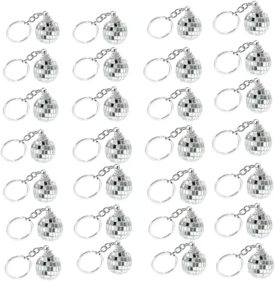Produktbild von Schlüsselanhänger Disco Kugel, 3 cm Durchmesser, 28 Stück, für Partys