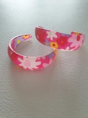 Produktbild von O33122-14 pink-bunt Damen Blumen Muster Ohrstecker