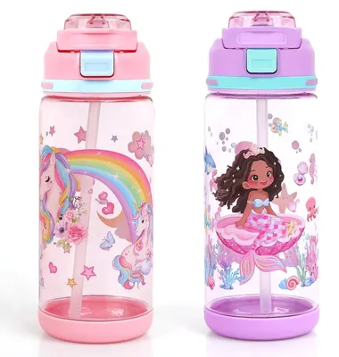 Immagine prodotto di Set di 2 biberon per bambini, senza BPA, con cannuccia