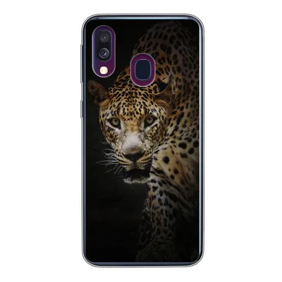 Produktbild von MuchoWow® Handyhülle Schutzhülle Hülle für Samsung Galaxy A40 Leopard - Wilde Tiere - Licht Silikon Softcase Handy Hülle - Handy-Tasche