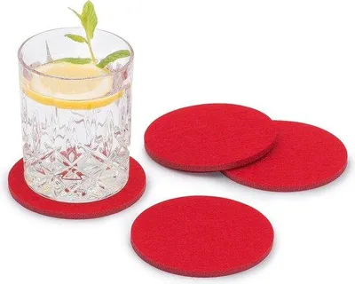 Produktbild von Vilt-glasonderzetters 8-pack, rood, selecteerbaar