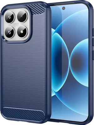 Produktbild von TPU Hülle für Xiaomi 17 Carbon Fiber Design Textur Schutz Cover Blau