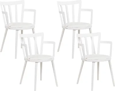 Produktbild von BELIANI Esszimmerstühle 4er Set Weiß aus Kunststoff Stühle für Esszimmer Esstisch Modern Minimalistisch