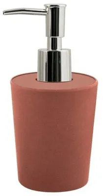 Produktbild von Spirella Seifenspender "Takeo" | mit Edelstahlpumpe | Flüssigseifen-Spender | Bambus | 400ml | Langliebig, Umweltfreundlich und Robust | Terracotta Rot