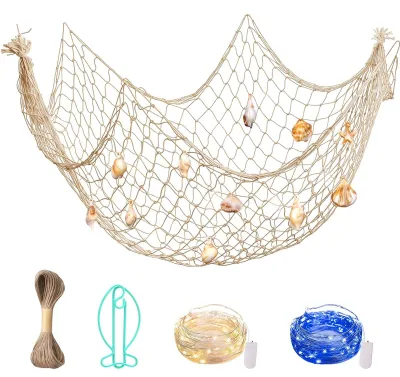 Deko-Fischernetz 100x200 cm mit Muscheln, maritim, Wandbehang