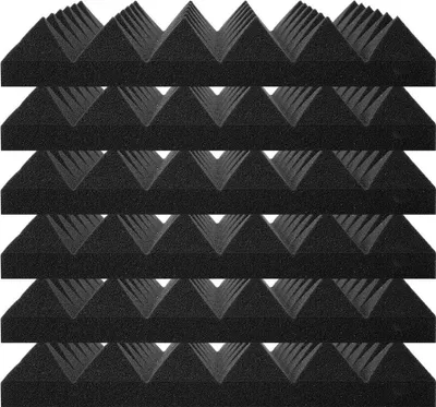 Obrázek produktu pro Akustické pěnové panely, balení 36 ks, rozměry 12 x 12 x 2 palce, pro stěny a stropy studia