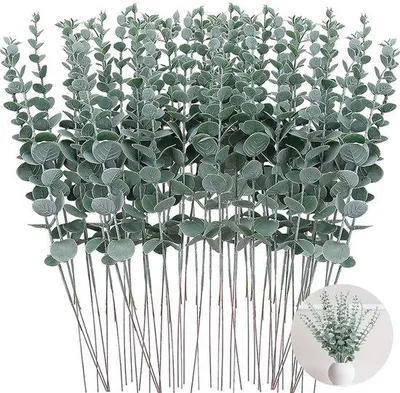 Image de Décoration en eucalyptus artificiel, 50 pièces, 38 cm, vert