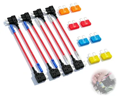 12V Piggyback-Sicherungsadapter-Set, 8 Stück, Mini-Sicherungen 5-20A