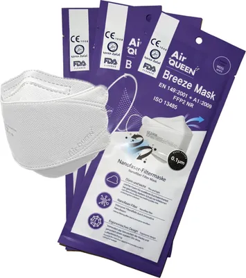 Produktbild von 10er Original Air Queen Breeze Maske FFP2 Mundschutz Maske CE1008 Nanofaser-Filter