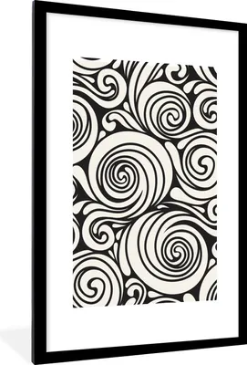 Produktbild von MuchoWow® MuchoWow® Gerahmtes Poster Muster - Rosen - Natur 60x90 cm - Poster mit zchwarzem Bilderrahmen - Dekoration - Wandposter Wohnzimmer - Hochwertig