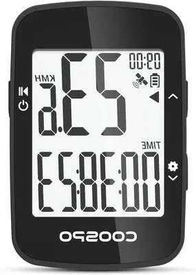 Immagine prodotto di Computer da bicicletta GPS - Contachilometri wireless - Dati per il ciclismo - Retroilluminazione automatica - Display da 2,3 pollici - Nero