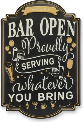Produktbild von Blechschild Bar geöffnet Replikat Retro Design Dekoration