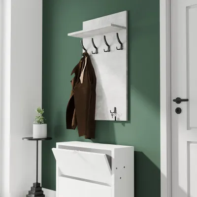 Obrázek produktu pro AKKE Betonový šatní panel MAXI - SCHWARZE háčky ŠxV: 60x90 cm