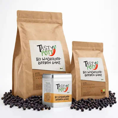 Produktbild von Tasty Pott  Wacholderbeeren ganz - im Beutel - 500g