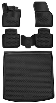 Produktbild von Gummi Kofferraumwanne + Fußmatten Set für Skoda Kodiaq VW Tiguan Seat Tarraco