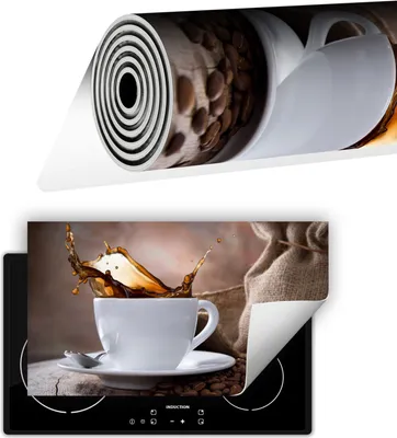 Produktbild von Herdabdeckplatte abdeckung Glaskeramikkochfeld abdeckplatte 90x52 cm Anti Rutsch Matte Aufrollbar, Kaffee Bronze