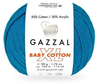 Obrázek produktu pro Příze Gazzal Baby Bavlna XL 3428, barva lazur - pro pletení a háčkování