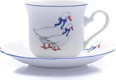 Produktbild von Šálka s podšálkou, český porcelán, 200 ml, hus, Leander