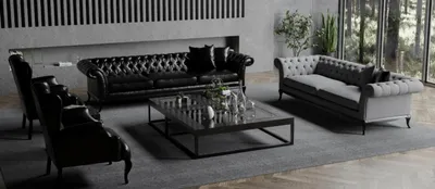 Immagine prodotto di Set da salotto 2x divano con poltrona dal design moderno Comfort elegante