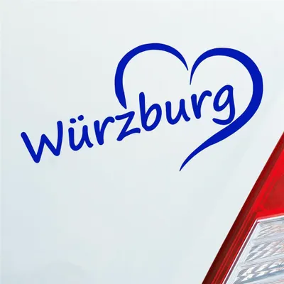 Produktbild von Auto Aufkleber Würzburg Herz Stadt City Liebe Love Heart 15x8 cm Dunkelblau Sticker Heckscheibenaufkleber