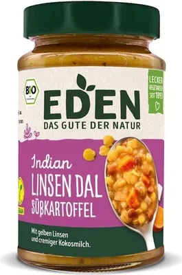 Zdjęcie produktu dla DAL Z SOCZEWICY Z BATATAMI W STYLU INDYJSKIM400 g - EDEN