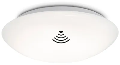 Image de Plafonnier LED avec détecteur de mouvement et crépusculaire, 15W 1500lm Lumière blanche neutre 4000K, IP44, Portée 8m, diamètre 28cm, Durée de fonctionnement réglable