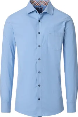 Produktbild von REDMOND Herren Freizeithemd Langarm Kent Modern-Fit Twill Hellblau S