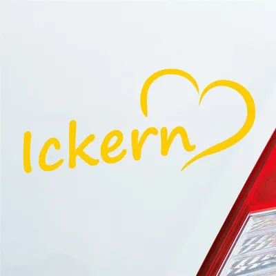 Produktbild von Auto Aufkleber Ickern 18x8 cm Gelb Sticker Heckscheibenaufkleber