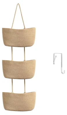 Image de Omgoods - Panier suspendu à trois niveaux, idéal pour être placé au-dessus d'une porte