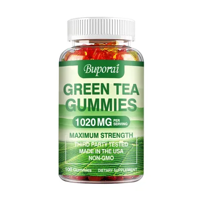 Productafbeelding van Groene thee gummies 1020 mg (100 gummies) Voedingssupplement, gewicht, metabolisme