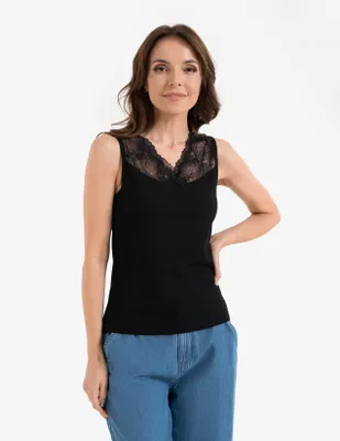 Produktbild von Moraj - Damenbluse Größe XXL - Bluse Spitze Weiß - Bluse ärmellos fur Damen - Damenweste V-Ausschnitt