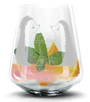 Produktbild von Mr. & Mrs. Panda Tumbler Igel Liebe - Transparent - Geschenk, Freundin, Hochzeit, Trinkglas, Longdrinkglas, Caipirinha Glas, Cocktailglas, Whiskyglas, Verliebt
