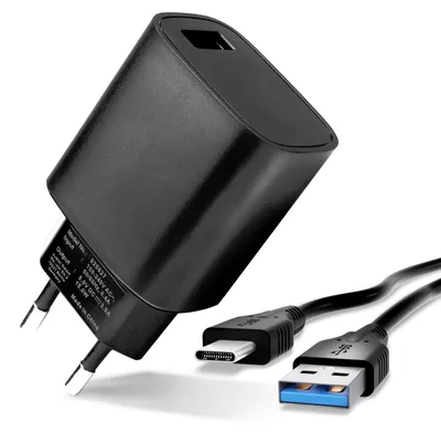 Immagine prodotto di CELLONIC Caricatore + Cavo USB compatibile con , Caricabatteria USB-C tipo lungo di ricambio per telefono cellulare smartphone, 5V 3A / 3000mA