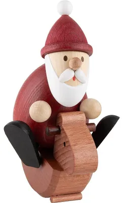 Immagine prodotto di Figura in legno di Babbo Natale su un cavallo a dondolo HxLxP 10,5x6x7,5 cm NUOVO