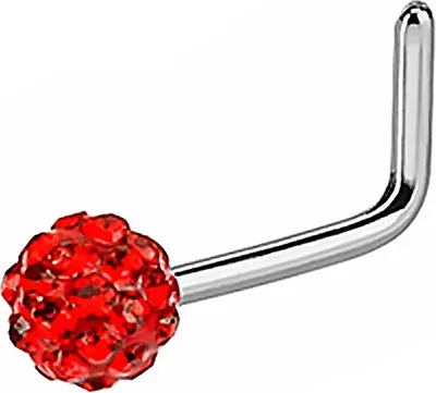 Produktbild von Nasenpiercing Stecker Nasenstecker Ferido Kristall gebogen L-Form Nose Stud Shamballa
