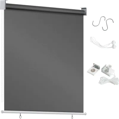 Produktbild von Faziango Senkrechtmarkise 140x240 cm Balkonrollo Dunkelgrau UV Schutz Sonnenschutz Sichtschutz wasserdicht wetterfest Balkon Terrasse