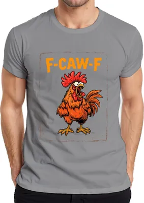 Obrázek produktu pro F-CAW-F Vtipný kohout kohout farma říká vintage retro meme pánské tričko, šedá, XXL
