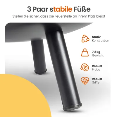 Produktbild von Goliving Feuerschale für den Außenbereich – Feuerkorb – Gartenkamin – Stahl – Ø60cm