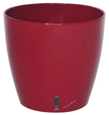 Image de Pot de fleurs à réserve d'eau Hydrosystem Eva New Rond D35cm - H33cm - 24,5L - Rouge - Fabrication Française