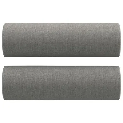 Image de vidaXL Coussin décoratif 2 pcs. Gris foncé Ø15x50 cm Tissu