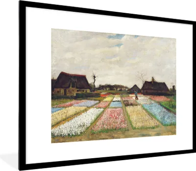 Produktbild von MuchoWow® MuchoWow® Gerahmtes Poster Zwiebelfelder - Vincent van Gogh 80x60 cm - Poster mit zchwarzem Bilderrahmen - Schlafzimmer-Dekorationen - Fotoposter